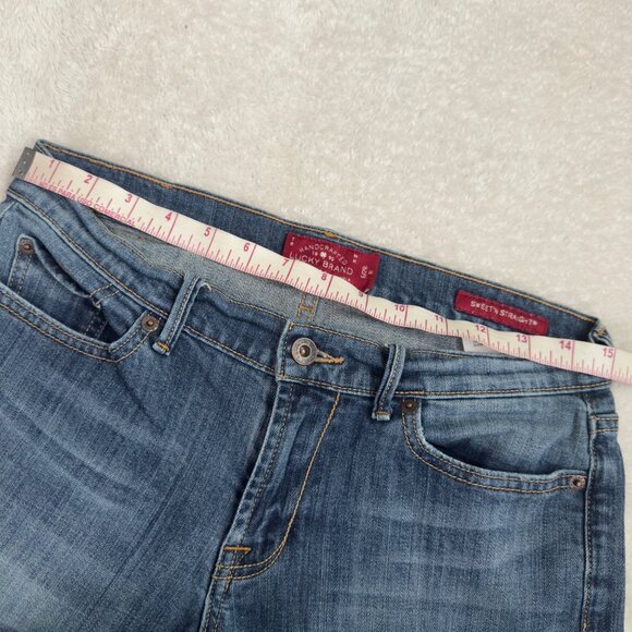 Lucky Brand Womens Handcrafted Medium Wash Straight Leg Jeans Size 6/28R premium - Picture 7 of 15